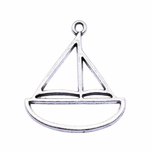 Vehicle Shaped Zinc Alloy Pendants Ship antique silver color plated vintage & fashion jewelry & DIY & hollow Sold By PC