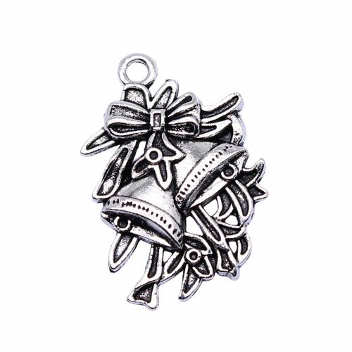 Tibetan Style Christmas Pendants, Christmas Bell, antique silver color plated, vintage & fashion jewelry & DIY, 24x17mm, Sold By PC