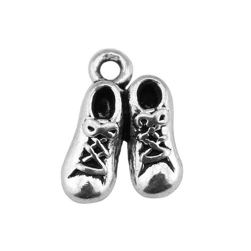 Tibetan Style Shoes Pendants, plated, vintage & fashion jewelry & DIY, more colors for choice, 14x10mm, Sold By PC
