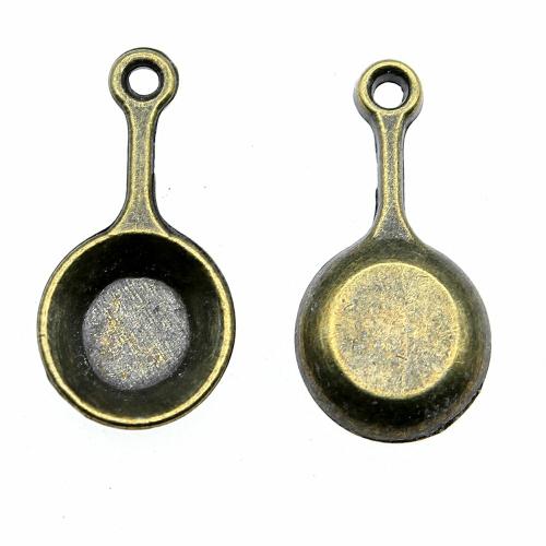 Tibetan Style Pendants, Spoon, plated, vintage & fashion jewelry & DIY, more colors for choice, 22x10mm, Sold By PC