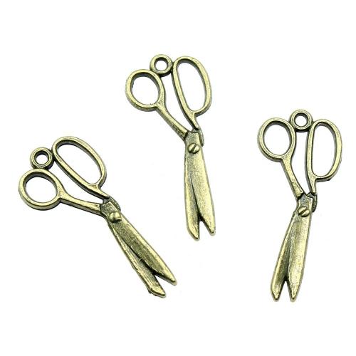 Tibetan Style Scissors Pendants, plated, vintage & fashion jewelry & DIY, more colors for choice, 30mm, Sold By PC