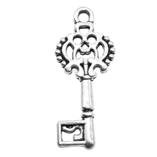 Tibetan Style Key Pendants, plated, vintage & fashion jewelry & DIY, more colors for choice, 28mm, Sold By PC