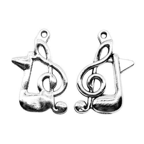 Zinc Alloy Pendants Music Note antique silver color plated vintage & fashion jewelry & DIY Sold By PC