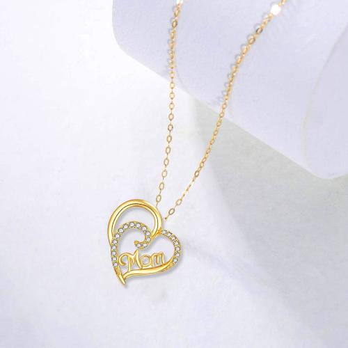 Cubic Zircon Micro Pave Brass Necklace, Heart, fashion jewelry & micro pave cubic zirconia & for woman, more colors for choice, Length:Approx 45 cm, Sold By PC