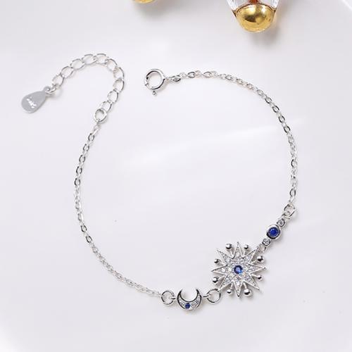 Bransoletki srebrne, 925 Srebro, biżuteria moda & różnej wielkości do wyboru & mikro utorować cyrkonia & dla kobiety, sprzedane przez PC
