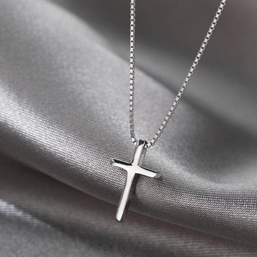 925 Sterling Silver Necklaces with 3cm extender chain Cross fashion jewelry & for woman Length Approx 42 cm Sold By PC