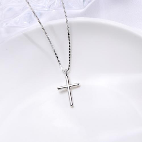 925 Sterling Silver Necklaces with 5cm extender chain Cross fashion jewelry & for woman Length Approx 40 cm Sold By PC