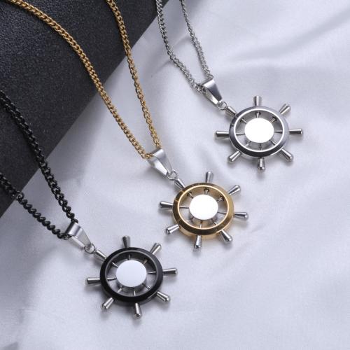 Stainless Steel Jewelry Necklace 304 Stainless Steel with 5cm extender chain hand polished Unisex & with rhinestone Length Approx 45 cm Sold By PC