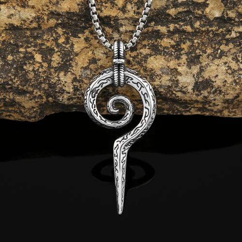 Stainless Steel Jewelry Necklace, 304 Stainless Steel, polished, fashion jewelry & different styles for choice & for man, 18x45mm, Length:Approx 60 cm, Sold By PC
