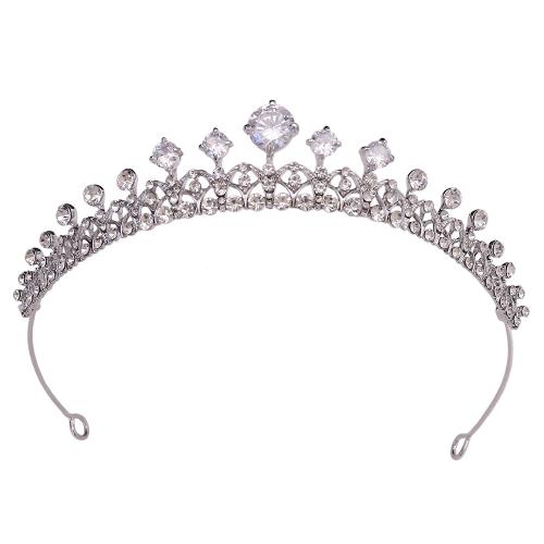 Bridal Tiaras Zinc Alloy with Cubic Zirconia & Rhinestone fashion jewelry & for woman diameter 140mm height 28mm Sold By PC