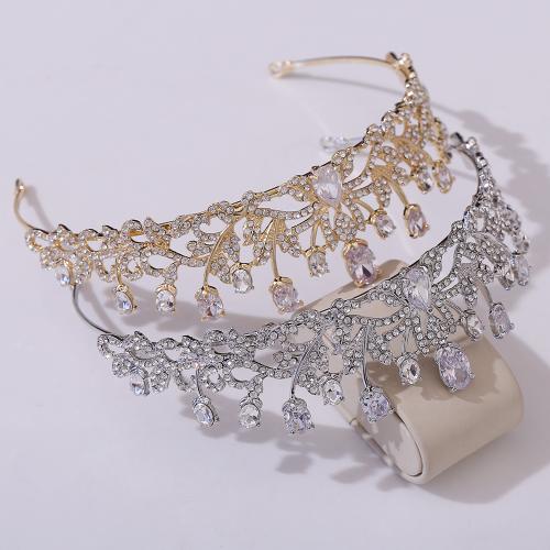 Bridal Tiaras Zinc Alloy with Cubic Zirconia & Rhinestone fashion jewelry & for woman diameter 155mm height 45mm Sold By PC