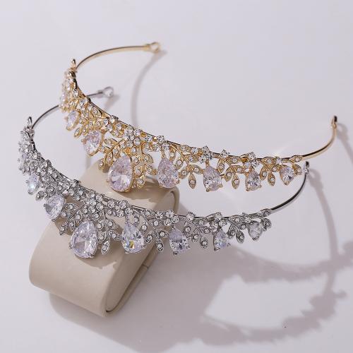 Bridal Tiaras Zinc Alloy with Cubic Zirconia & Rhinestone fashion jewelry & for woman diameter 145mm height 33mm Sold By PC