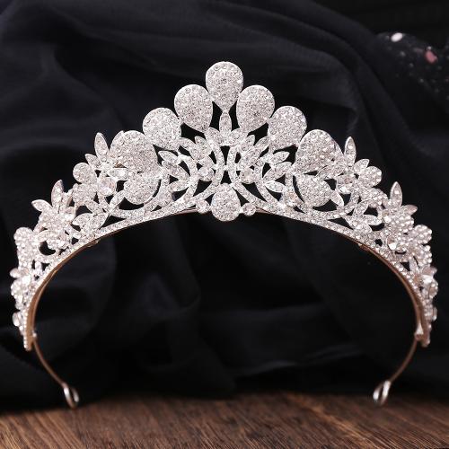 Bridal Tiaras Zinc Alloy fashion jewelry & for woman & with rhinestone diameter 150mm height 57mm Sold By PC