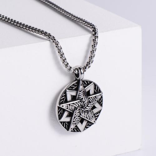 Stainless Steel Jewelry Necklace, 316 Stainless Steel, fashion jewelry & Unisex & different styles for choice, original color, 33x33mm, Length:Approx 60 cm, Sold By PC