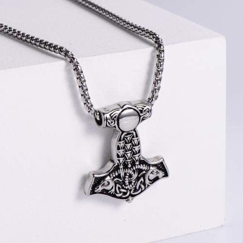 Stainless Steel Jewelry Necklace, 316 Stainless Steel, fashion jewelry & different styles for choice & for man, original color, 41x35mm, Length:Approx 60 cm, Sold By PC