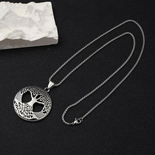 Stainless Steel Jewelry Necklace, 304 Stainless Steel, fashion jewelry & for man, 50x40mm, Length:Approx 60 cm, Sold By PC