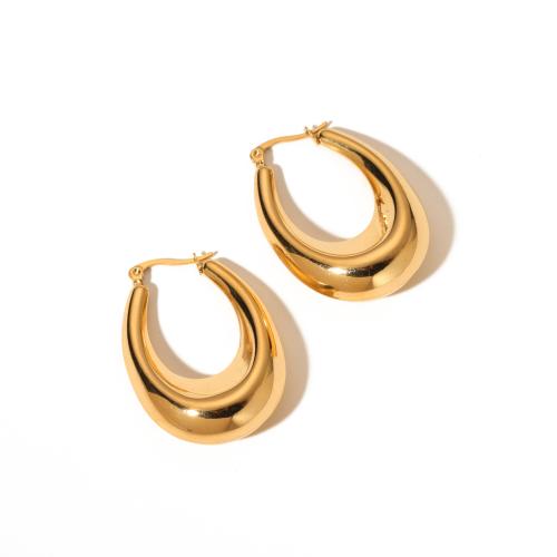 Acier inoxydable Levier Retour Earring, Acier inoxydable 304, bijoux de mode & pour femme, doré, 35x28mm, Vendu par paire