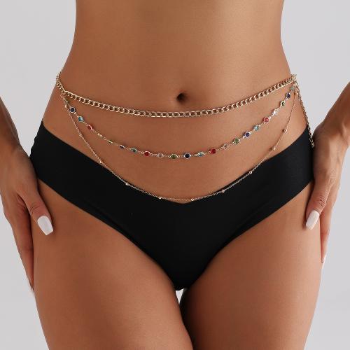 Body Chain Jewelry Zinc Alloy plated three layers & enamel & with rhinestone nickel lead & cadmium free Sold By PC