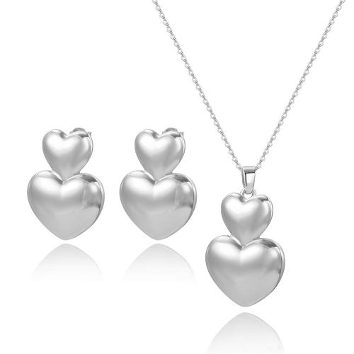 Brass Necklace with 5CM extender chain Heart plated for woman nickel lead & cadmium free Length 45 cm Sold By PC