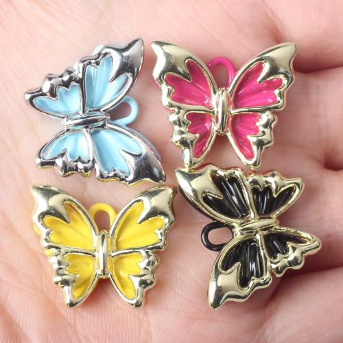 Zinc Alloy Animal Pendants Butterfly painted DIY nickel lead & cadmium free Approx 4mm Sold By Bag