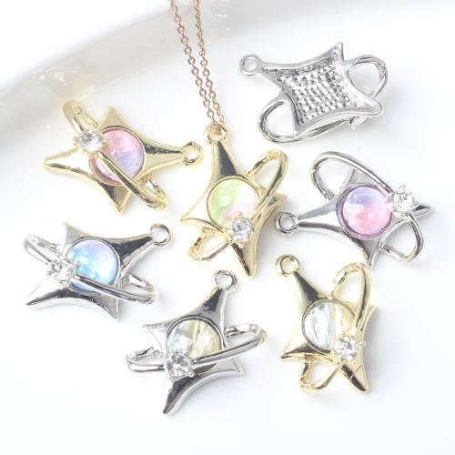 Zinc Alloy Rhinestone Pendants with Resin plated DIY & with rhinestone nickel lead & cadmium free Approx 2mm Sold By Bag