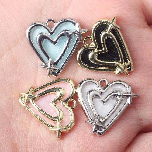Tibetan Style Heart Pendants, with Resin, plated, DIY, more colors for choice, nickel, lead & cadmium free, 18x3x17mm, Hole:Approx 2mm, 10PCs/Bag, Sold By Bag