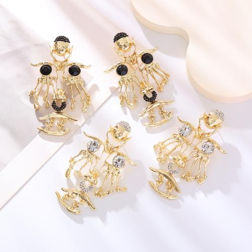 Tibetan Style Drop Earrings, plated, fashion jewelry & with rhinestone, more colors for choice, nickel, lead & cadmium free, Sold By Pair