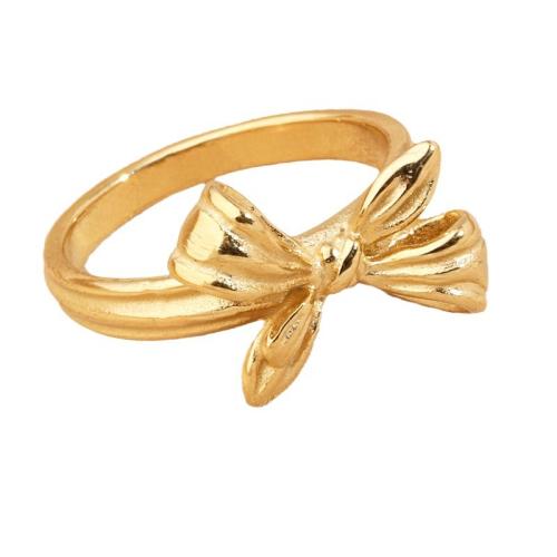 Stainless Steel Finger Ring 304 Stainless Steel Bowknot plated for woman US Ring Sold By PC