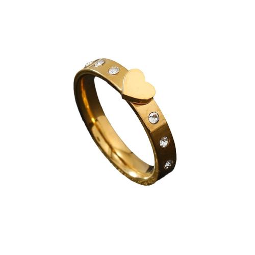Zirkonia Edelstahl-Finger- Ring, 304 Edelstahl, Herz, plattiert, verschiedene Größen vorhanden & Micro pave Zirkonia & für Frau, keine, verkauft von PC