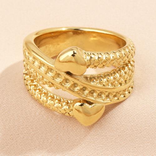 Stainless Steel Finger Ring 304 Stainless Steel plated for woman golden US Ring Sold By PC