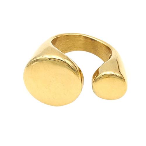 Stainless Steel Finger Ring, 304 Stainless Steel, plated, for woman, golden, US Ring Size:9, Sold By PC