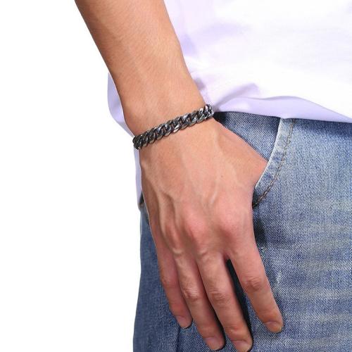Titanium Steel Bracelet & Bangle, polished, Unisex, more colors for choice, Length:Approx 20 cm, Sold By PC