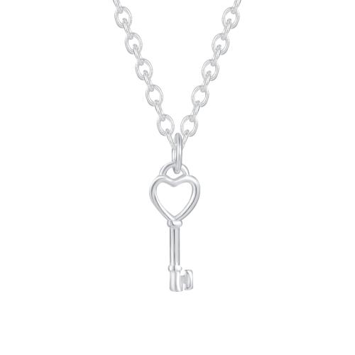 925 Sterling Silver Necklaces, Key, for woman, silver color, Sold By PC