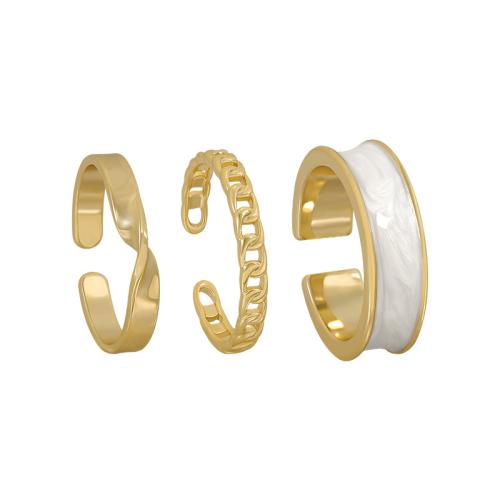Brass Finger Ring three pieces & for woman & enamel Sold By Set
