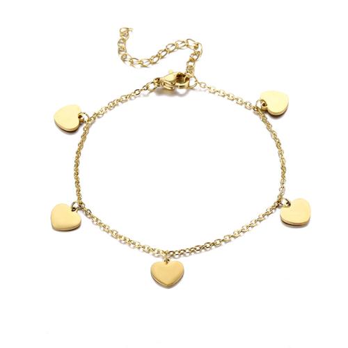 Bijoux bracelet en acier inoxydable, Acier inoxydable 304, pour femme, doré, Longueur:21 cm, Vendu par PC