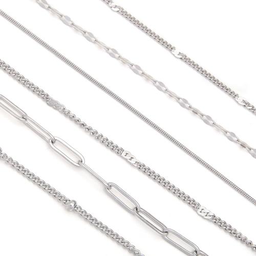 Stainless Steel Jewelry Chain, 304 Stainless Steel, plated, DIY & Unisex & different styles for choice, original color, Sold By PC
