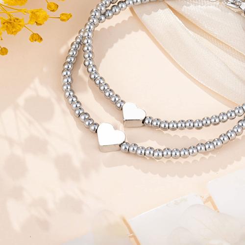 Stainless Steel Jewelry Bracelet 304 Stainless Steel handmade 2 pieces  & for woman silver color Length 21 cm Sold By Set