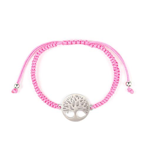 Stainless Steel Jewelry Bracelet, 304 Stainless Steel, with Knot Cord, handmade, Unisex, more colors for choice, Length:21 cm, Sold By PC