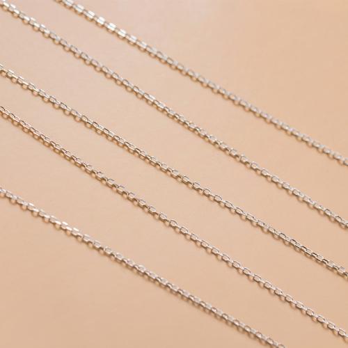 925 Sterling Silver Chains cross chain & DIY silver color Length Approx 1 m Sold By PC