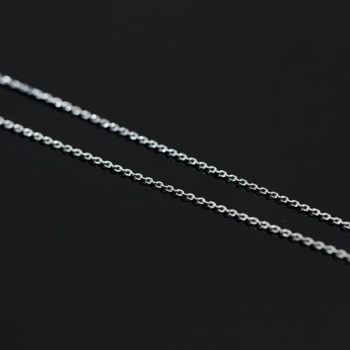 925 Sterling Silver Chains, cross chain & DIY, silver color, 1.15mm, Sold By m