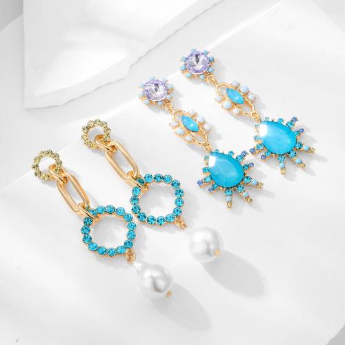 Tibetan Style Stud Earring, with Plastic Pearl, fashion jewelry & different styles for choice & for woman & with rhinestone, more colors for choice, Sold By Pair