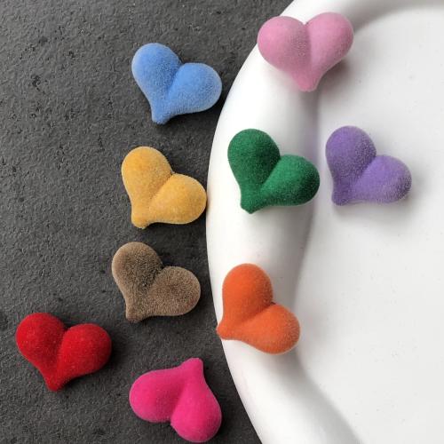 Mobile Phone DIY Decoration Flocking Fabric Heart Sold By Bag