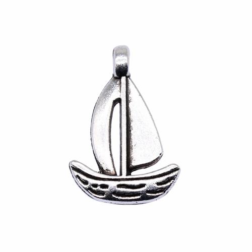 Vehicle Shaped Tibetan Style Pendants, Sail Boat, antique silver color plated, vintage & fashion jewelry & DIY, 18x12mm, Sold By PC