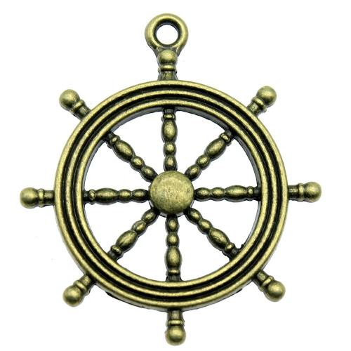 Tibetan Style Pendants, Ship Wheel, plated, vintage & fashion jewelry & DIY, more colors for choice, 45x40mm, Sold By PC