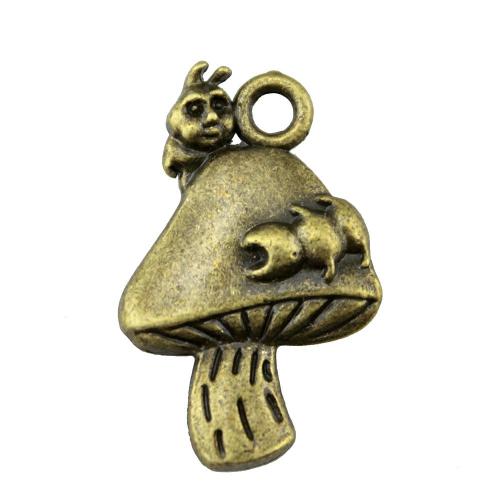 Tibetan Style Pendants, mushroom, plated, vintage & fashion jewelry & DIY, more colors for choice, 25x16mm, Sold By PC