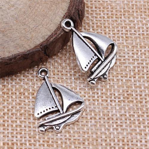 Vehicle Shaped Tibetan Style Pendants, Sail Boat, antique silver color plated, vintage & fashion jewelry & DIY, 24x17mm, Sold By PC