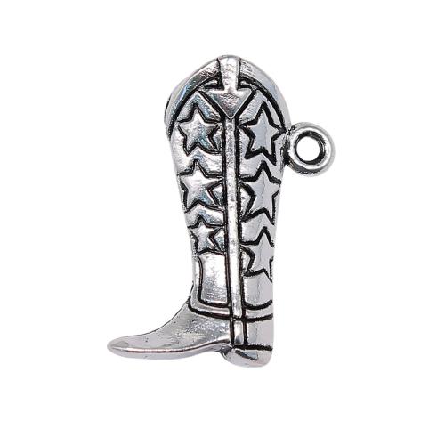 Tibetan Style Shoes Pendants, antique silver color plated, vintage & fashion jewelry & DIY, 26x20x8mm, Sold By PC