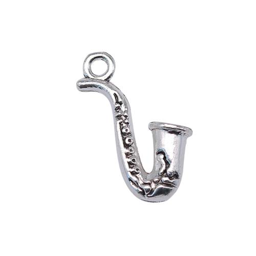 Musical Instrument Shaped Tibetan Style Pendants, antique silver color plated, vintage & fashion jewelry & DIY, 22x11mm, Sold By PC