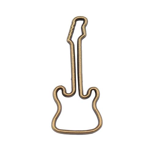 Instrument muzyczny w kształcie wisiorki ze stopów cynku, Stop cynku, Gitara, Platerowane kolorem starego brązu, Vintage & biżuteria moda & DIY & pusty, 40x17mm, sprzedane przez PC
