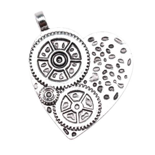 Zinc Alloy Heart Pendants antique silver color plated vintage & fashion jewelry & DIY Sold By PC